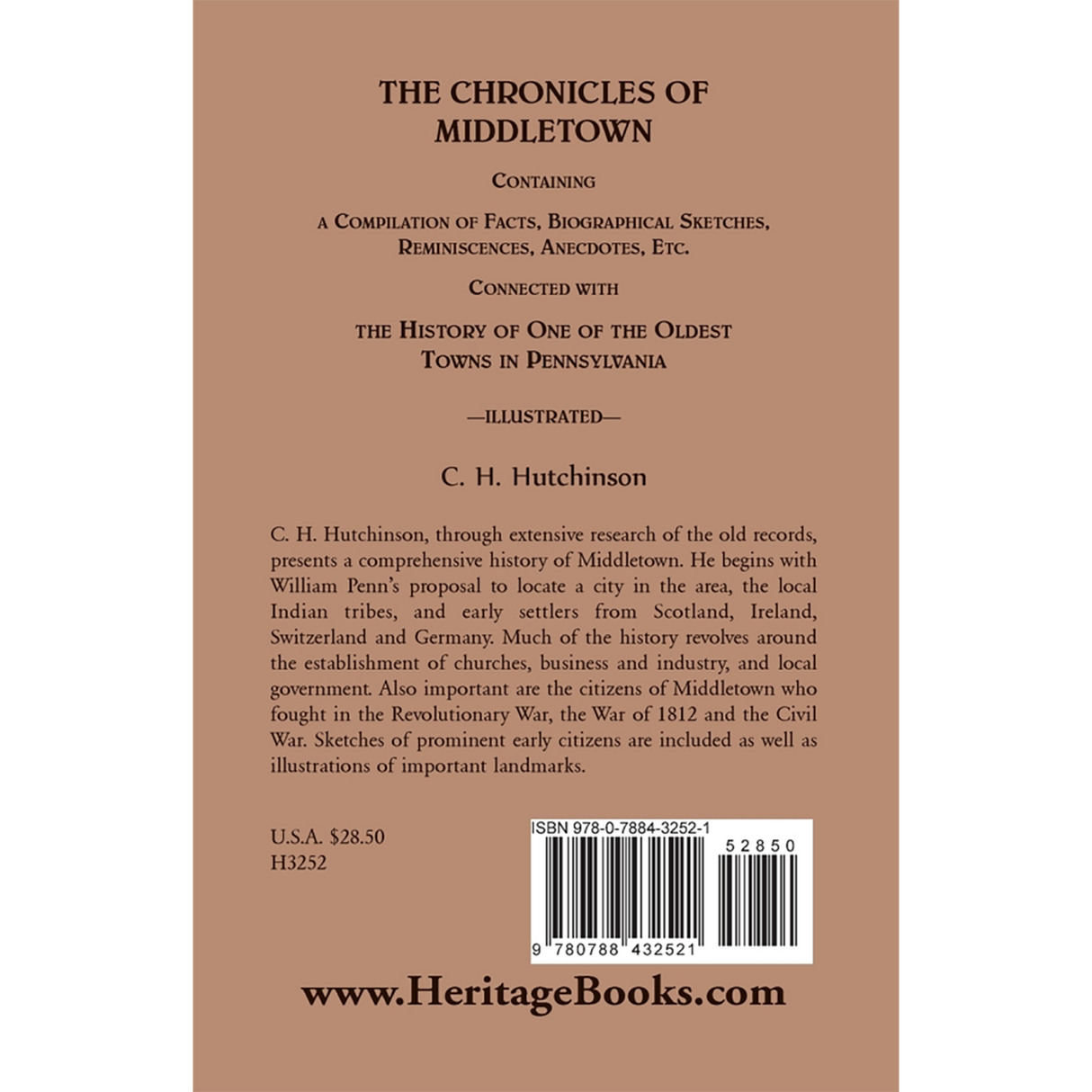 The Chronicles of Middletown [Pennsylvania] back cover