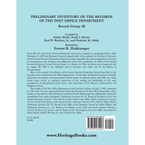 Preliminary Inventory of the Records of the Post Office Department, Record Group 28 back cover