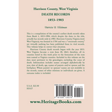 Harrison County, West Virginia, Death Records, 1853-1903 back cover