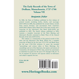 The Early Records of the Town of Dedham, Massachusetts, Volume VII: 1737-1766 back cover