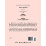 Hamilton County, Ohio Death Records Volume III 1874-1877 Part A back cover