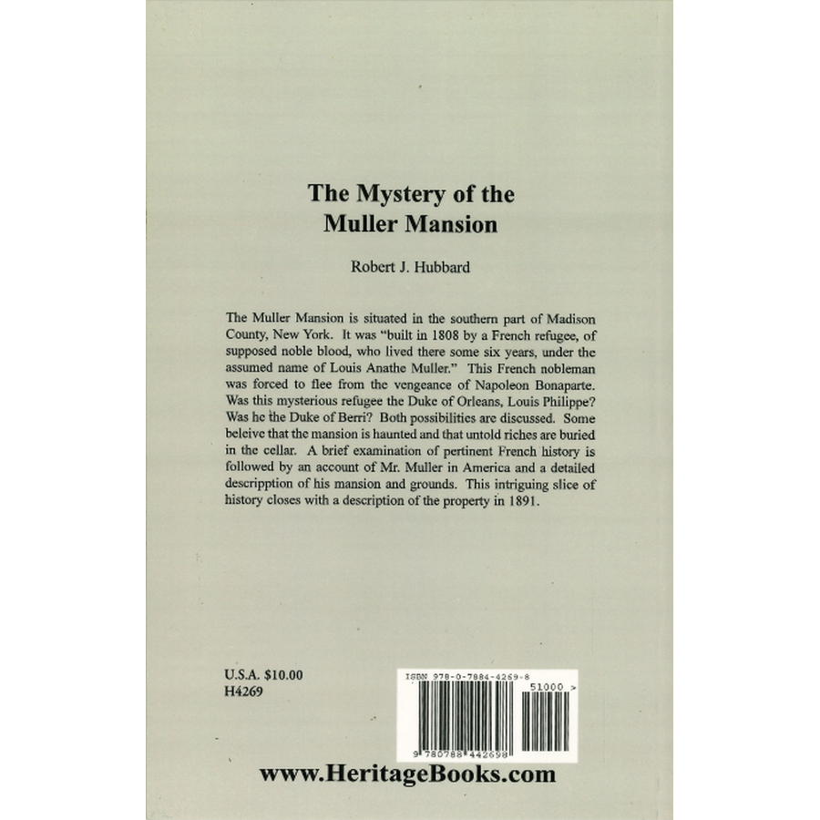 The Mystery of the Muller Mansion back cover