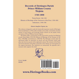 Records of Dettingen Parish, Prince William County, Virginia back cover