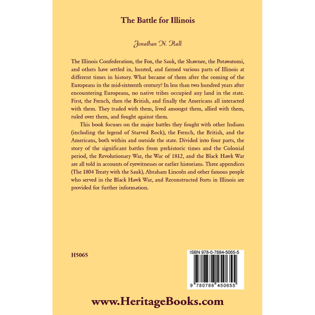 The Battle for Illinois back cover