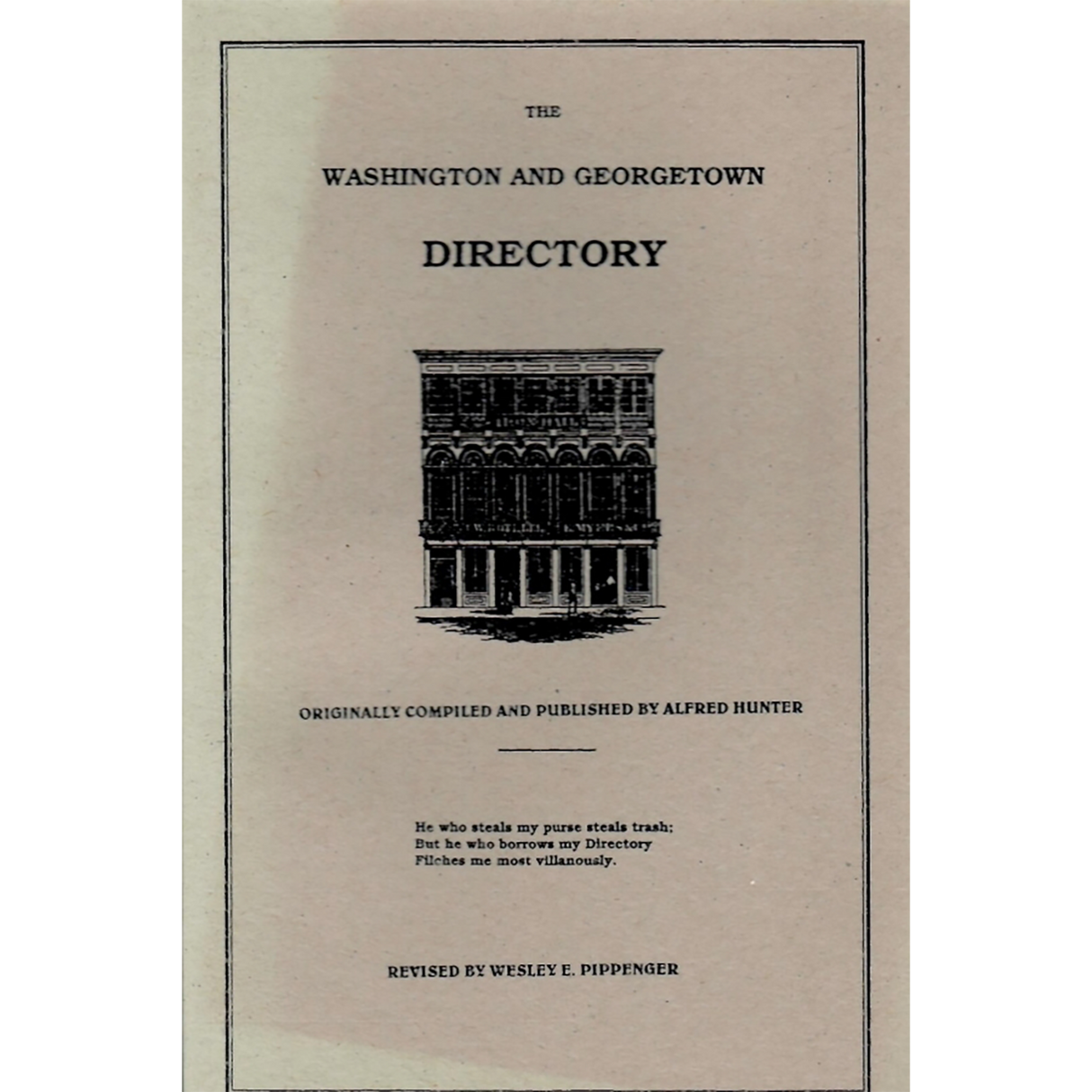 The Washington and Georgetown [District of Columbia] Directory of 1853