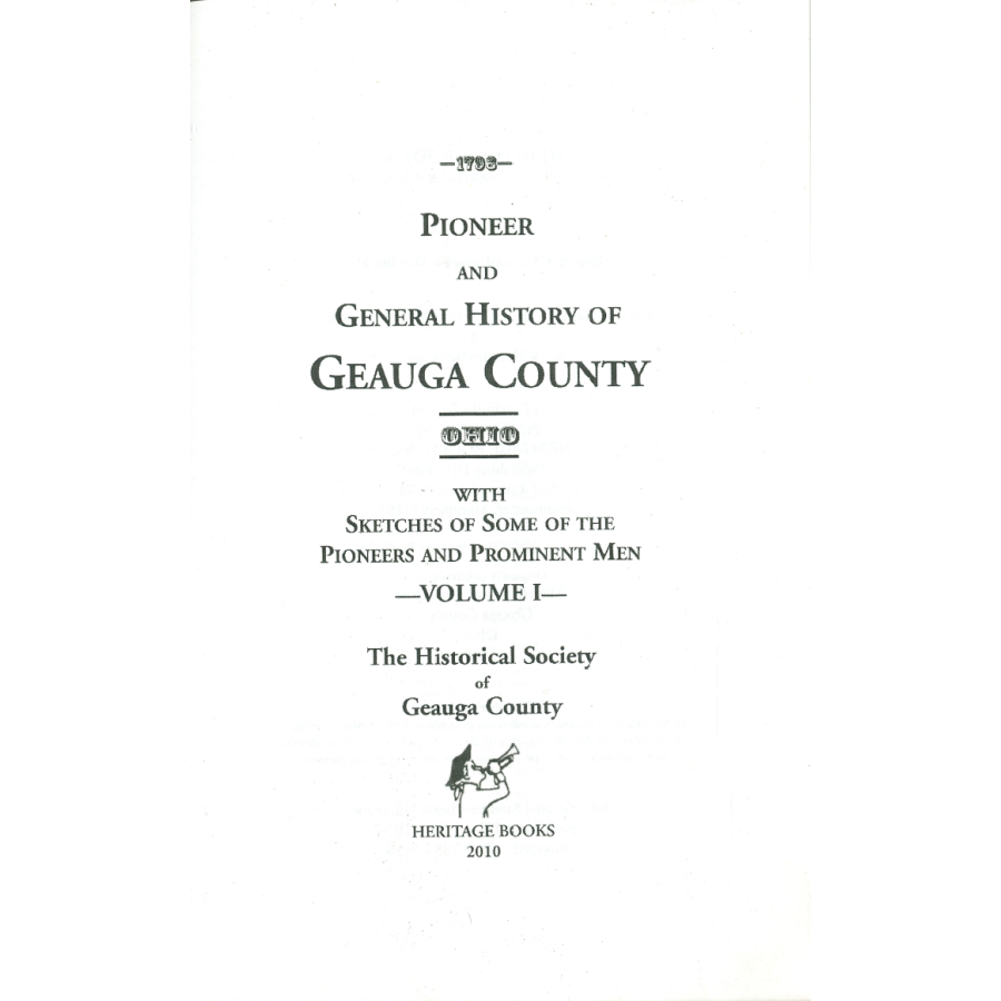 Pioneer and General History of Geauga County [Ohio] With Sketches of Some of the Pioneers and Prominent Men [cloth] back cover