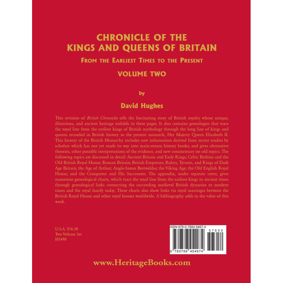 back cover of Chronicle of the Kings and Queens of Britain: From the Earliest Times to the Present, Volume 2