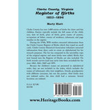 Clarke County, Virginia Register of Births, 1853-1896 back cover