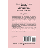 Clarke County, Virginia Personal Property Tax Lists: Volume 1, 1836-1853 back cover