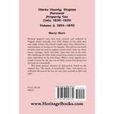 Clarke County, Virginia Personal Property Tax Lists: Volume 2, 1854-1870 back cover