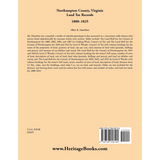 Northampton County, Virginia Land Tax Records, 1800-1825 back cover