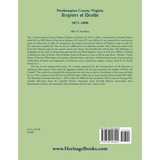 Northampton County, Virginia Register of Deaths, 1871-1896 back cover