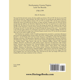 Northampton County, Virginia Land Tax Records, 1782-1799 back cover