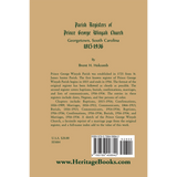 Parish Registers of Prince George Winyah Church, Georgetown, South Carolina, 1815-1936 back cover