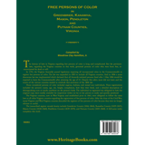 Free Persons of Color in Greenbrier, Kanawha, Mason, Pendleton and Putnam Counties, Virginia back cover