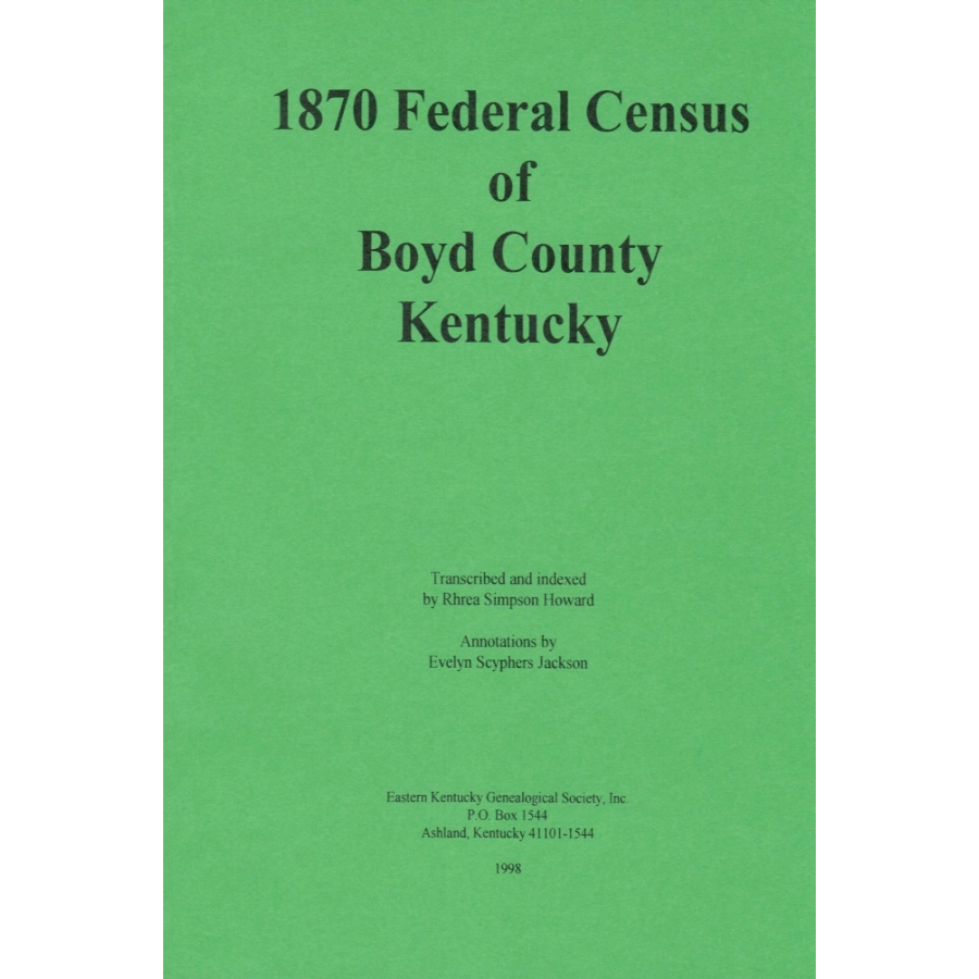 1870 Boyd County, Kentucky Federal Census