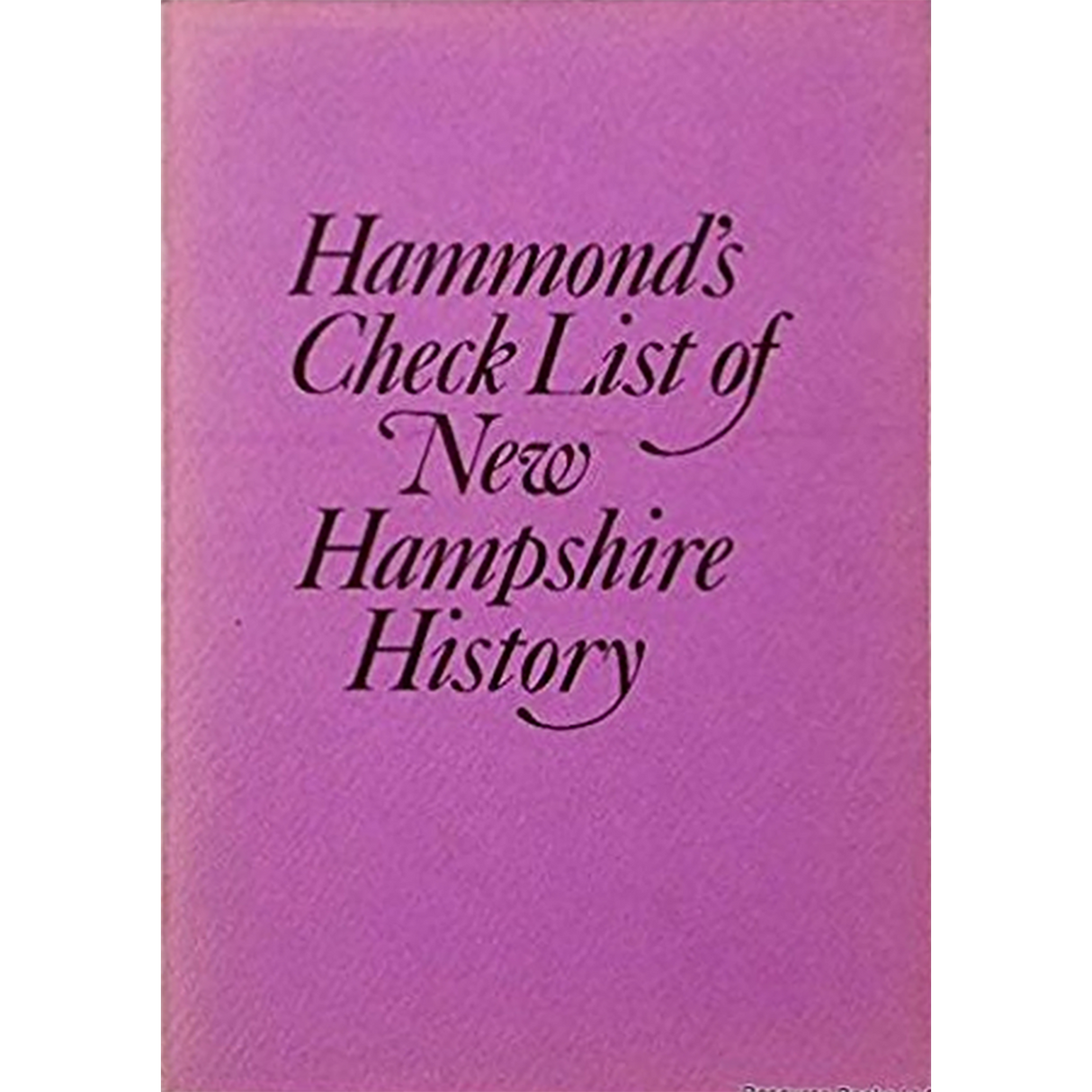 Hammond's Check List of New Hampshire History