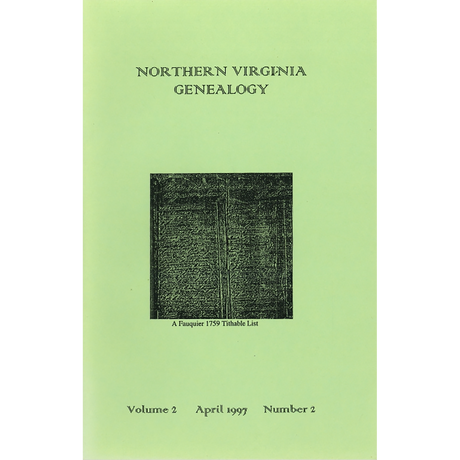 Northern Virginia Genealogy: Volume 2 Number 2, April 1997