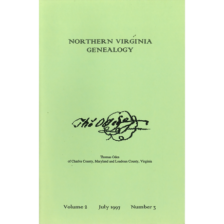 Northern Virginia Genealogy: Volume 2 Number 3, July 1997
