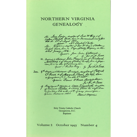 Northern Virginia Genealogy: Volume 2 Number 4, October 1997
