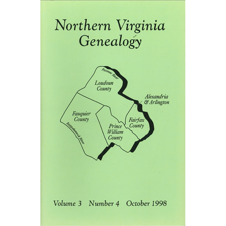 Northern Virginia Genealogy: Volume 3 Number 4, October 1998
