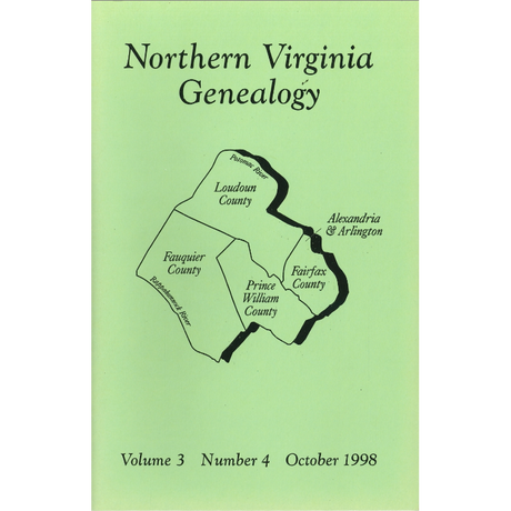 Northern Virginia Genealogy: Volume 3 Number 4, October 1998