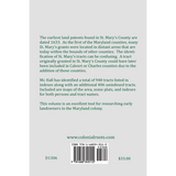 Early Landowners of Maryland, Volume 5: St. Mary's County, 1633-1710 back cover