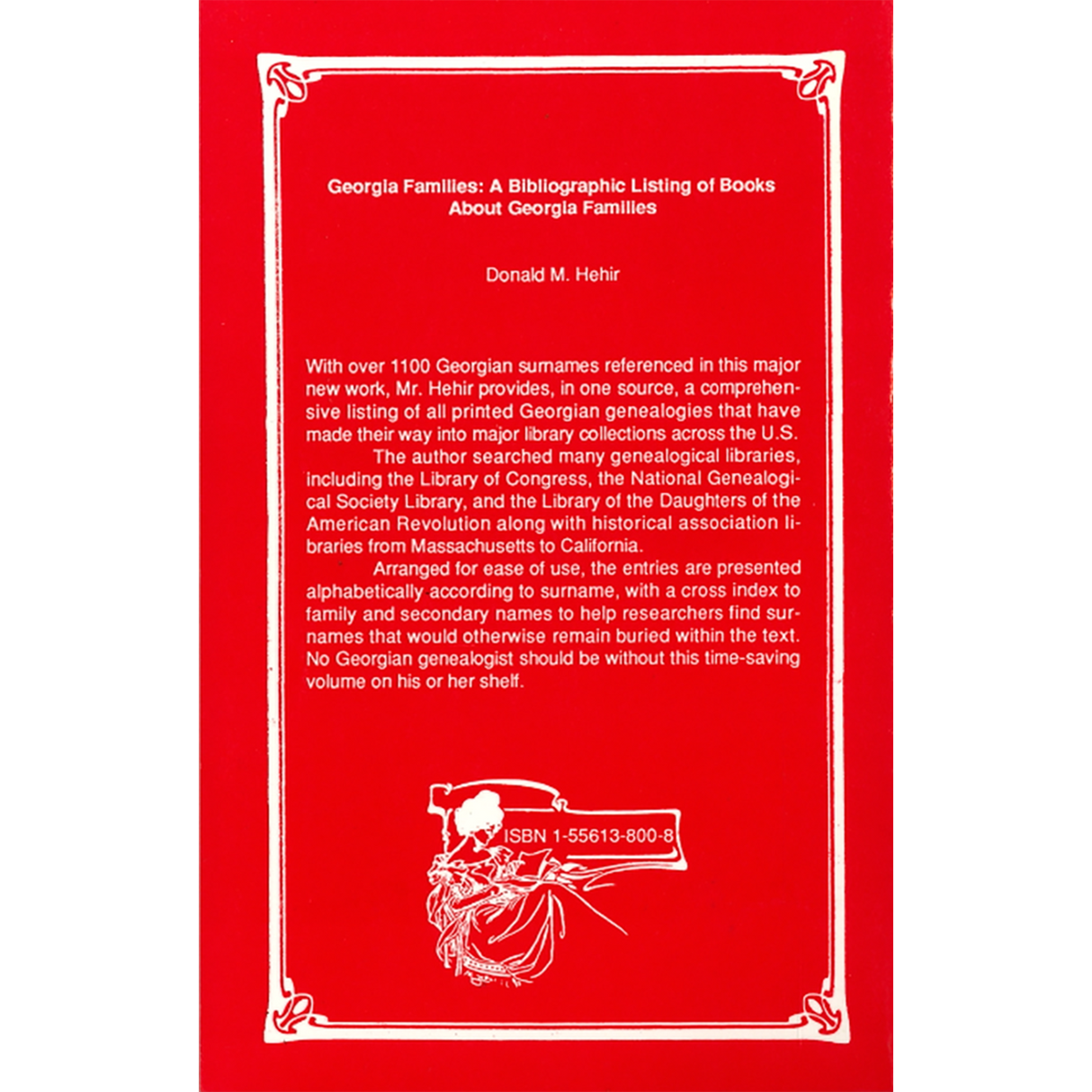 Georgia Families: A Bibliographic Listing of Books about Georgia Families back cover