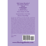 18th Century Records of the German Lutheran Church at Philadelphia, Pennsylvania (St. Michael's and Zion): Volume 5, Burials back cover