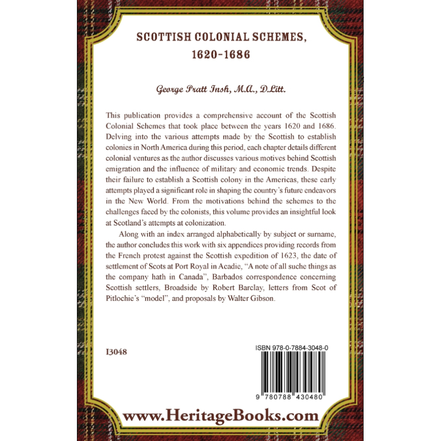 Scottish Colonial Schemes, 1620-1686 back cover