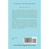 A History of Cape Elizabeth [Cumberland County], Maine back cover