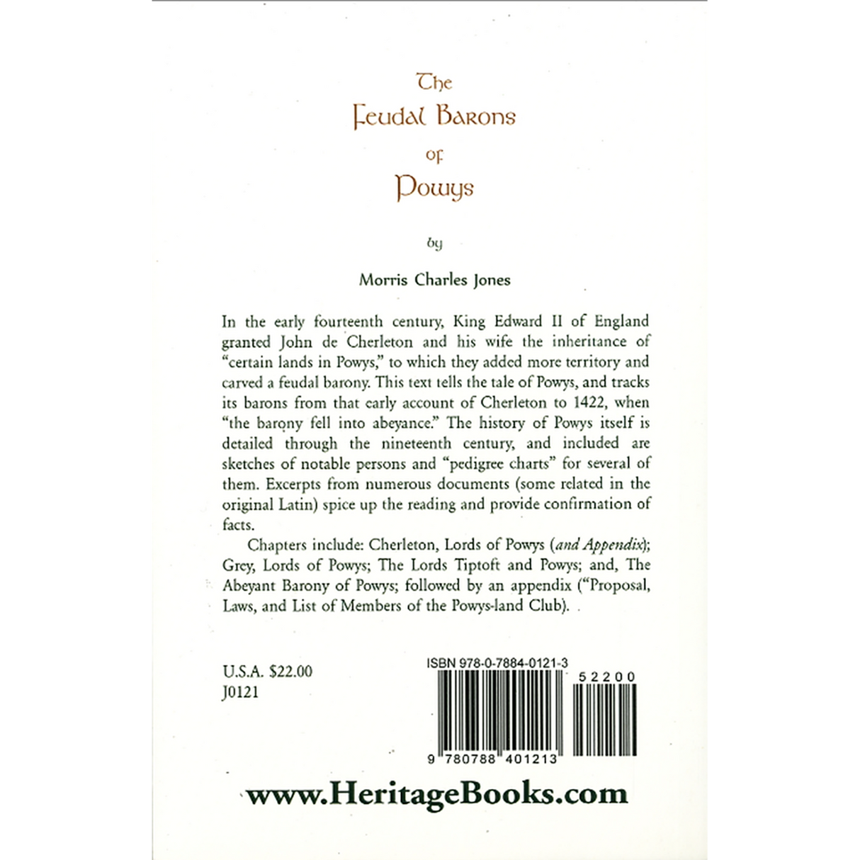 The Feudal Barons of Powys back cover