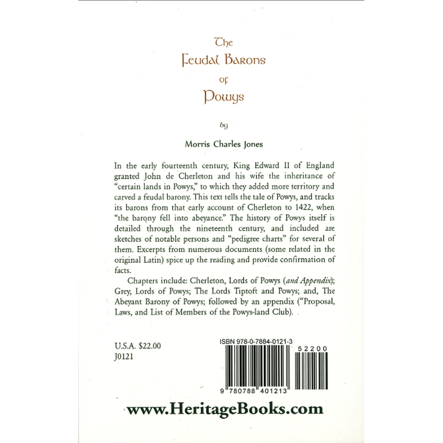 The Feudal Barons of Powys back cover