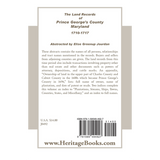 The Land Records of Prince George's County, Maryland, 1710-1717 back cover
