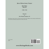 Prince William County, Virginia Deed Book, Liber D, 1738-1740 back cover