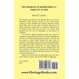 The Chronicles of Georgetown, District of Columbia from 1751 to 1878 back cover
