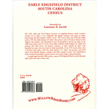Early Edgefield District, South Carolina Censuses back cover