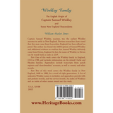 Winkley Family: The English Origin of Captain Samuel Winkley and Some New England Descendants back cover