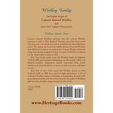 Winkley Family: The English Origin of Captain Samuel Winkley and Some New England Descendants back cover
