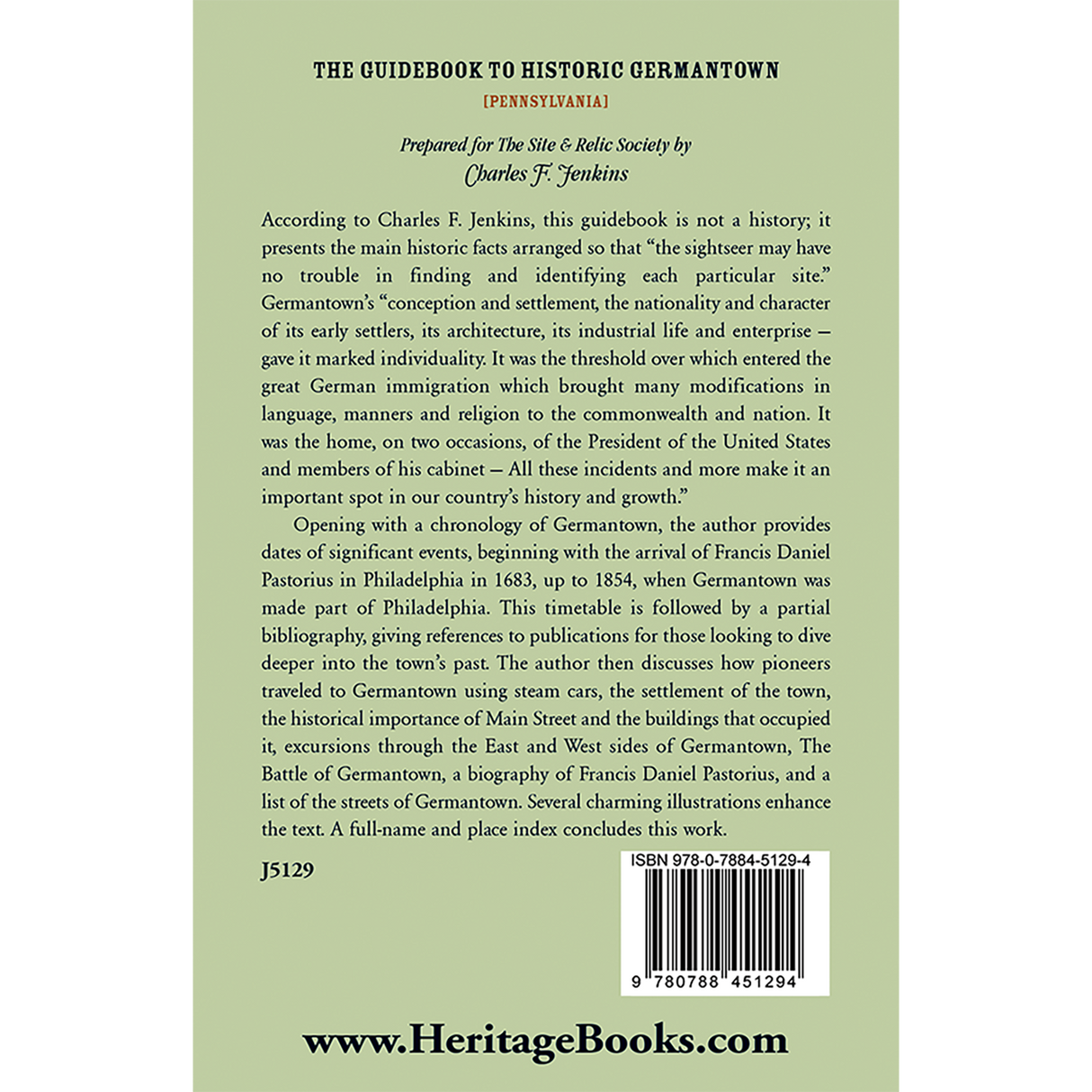 The Guidebook to Historic Germantown [Pennsylvania] back cover