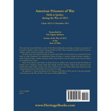 American Prisoners of War Held At Quebec During the War of 1812, 8 June 1813 - 11 December 1814 back cover