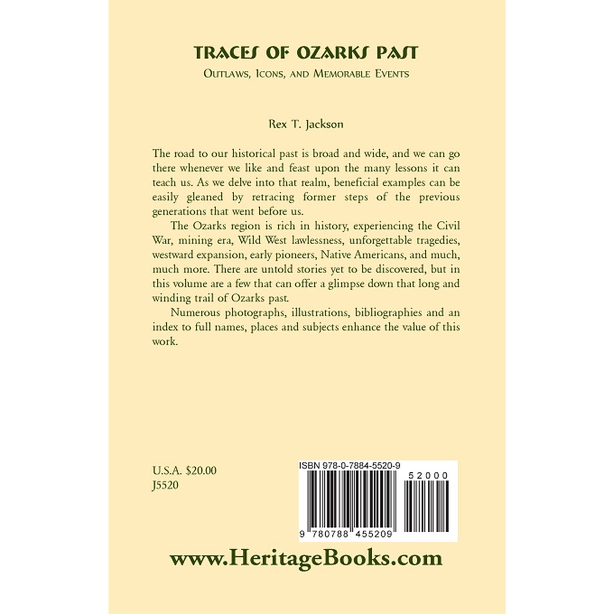 Traces of Ozarks Past: Outlaws, Icons, and Memorable Events back cover