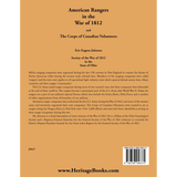 American Rangers in the War of 1812 and The Corps of Canadian Volunteers back cover