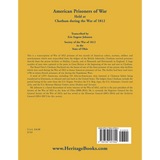 American Prisoners of War Held at Chatham During the War of 1812 back cover
