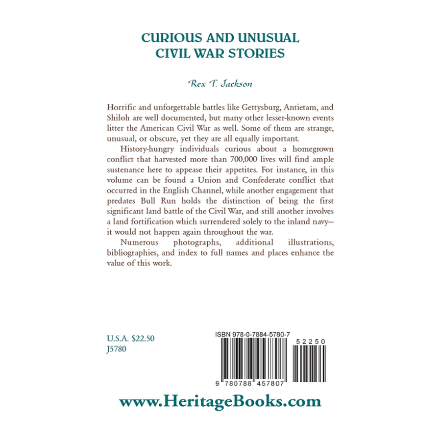 Curious and Unusual Civil War Stories back cover