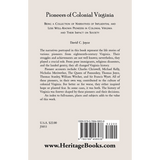 Pioneers of Colonial Virginia back cover