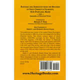Baptisms and Admission from the Records of the First Church in Falmouth, now Portland, Maine with Appendix of Historical Places back cover