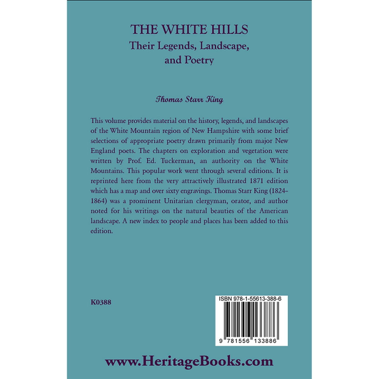 The White Hills:  Their Legends, Landscape, and Poetry back cover