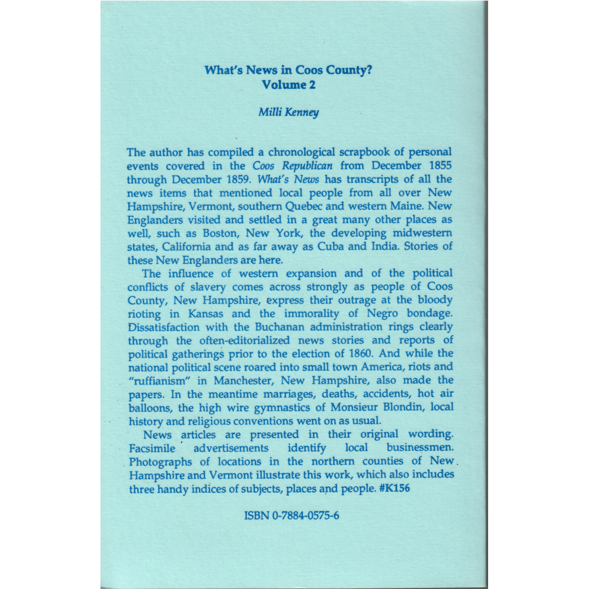 What's News in Coos County? Volume 2 back cover