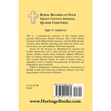 Burial Records of Four Grant County, Indiana, Quaker Cemeteries back cover